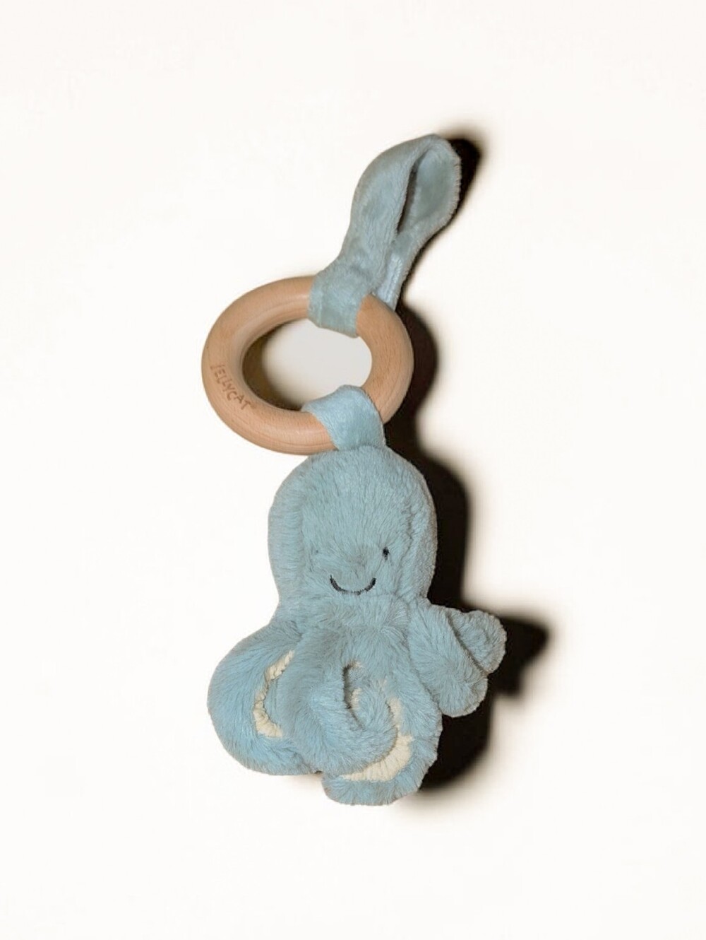 JellyCat Odyssey Octopus Wooden Plush Ring Toy RARE RETIRED Like New